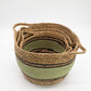Cotton & Seagrass Large Baskets - Natural Black & Green - Set of 3 - Luna Panther