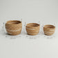 Cotton & Seagrass Large Baskets - Natural Stripes - Set of 3 - Luna Panther