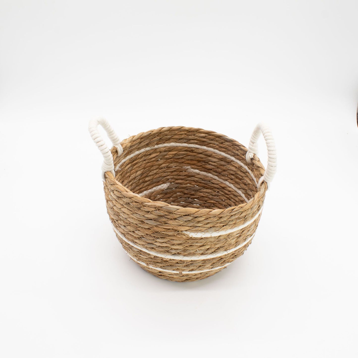 Cotton & Seagrass Large Baskets - Natural Stripes - Set of 3 - Luna Panther
