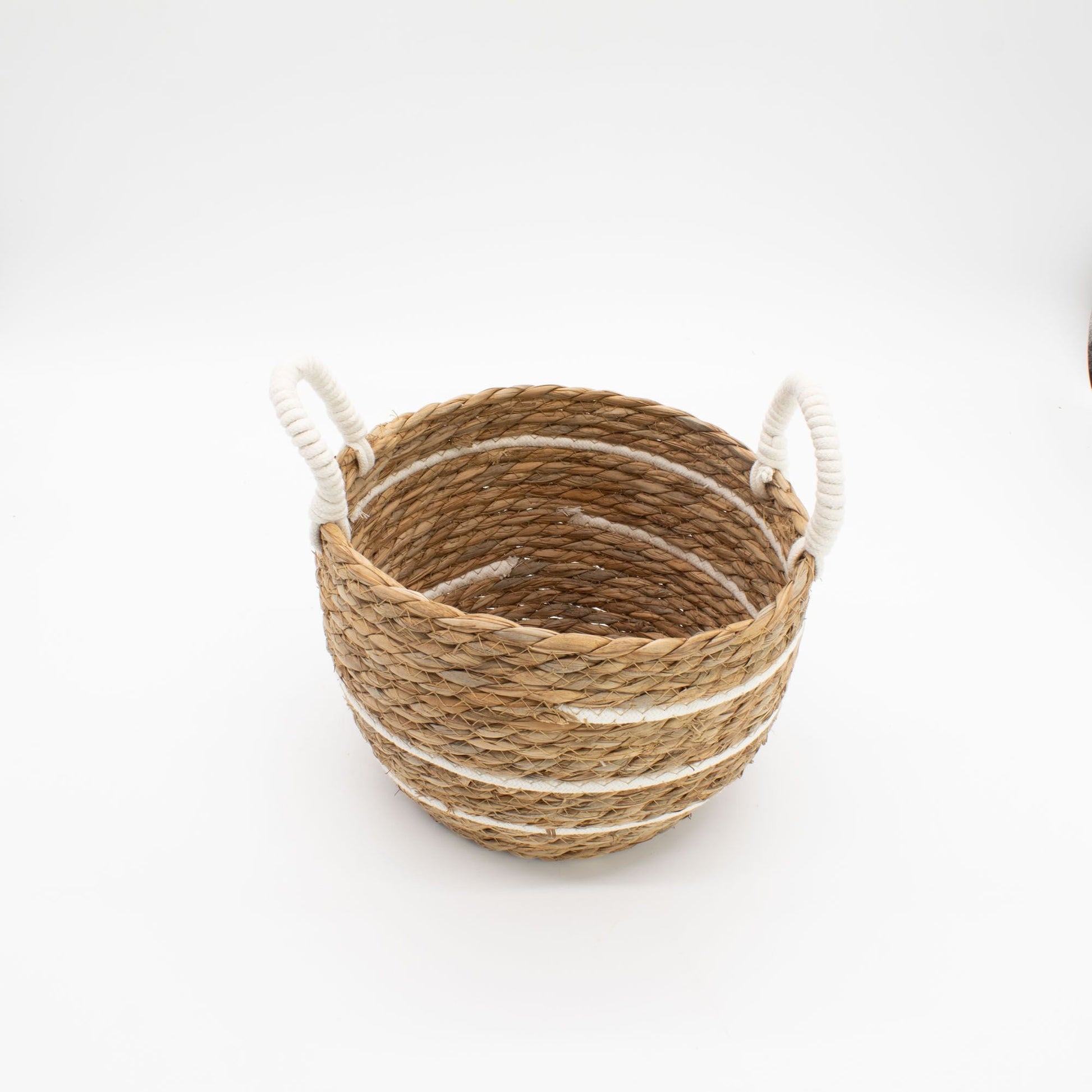 Cotton & Seagrass Large Baskets - Natural Stripes - Set of 3 - Luna Panther