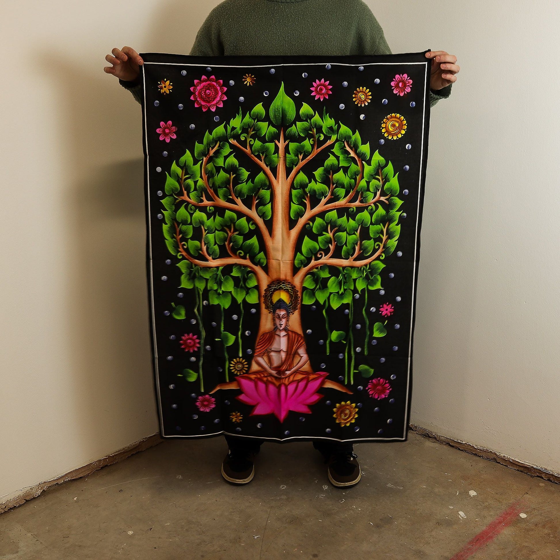 Cotton Wall Art (70x110cm) - Buddha Bodhi Tree - Luna Panther