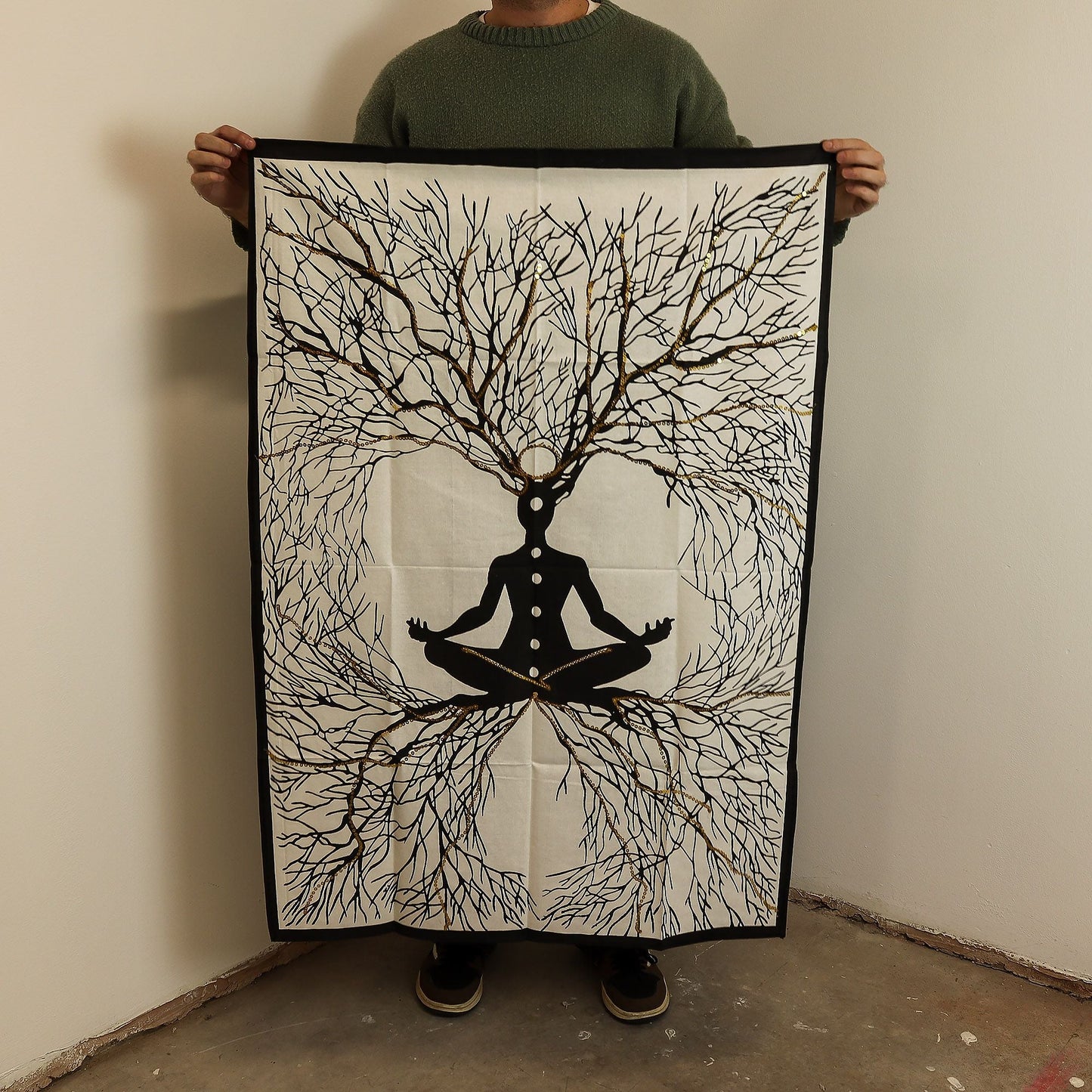 Cotton Wall Art (70x110cm) - Chakra Earth Connection - Luna Panther