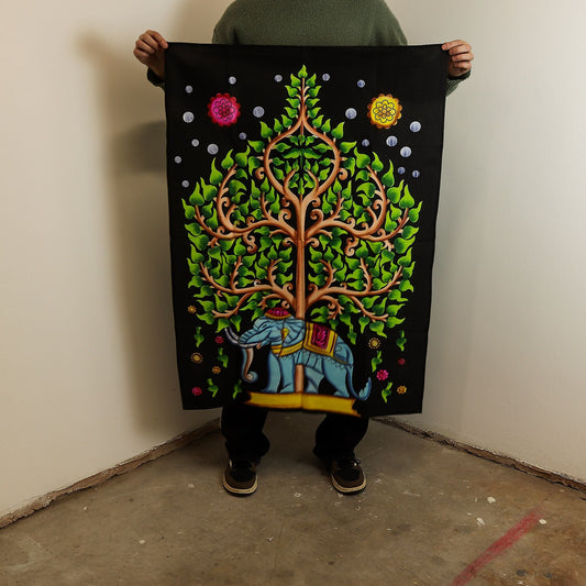 Cotton Wall Art (70x110cm) - Elephant & Tree of Life - Luna Panther alternate view