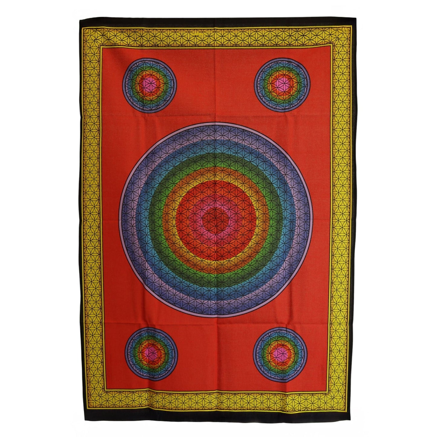 Cotton Wall Art (70x110cm) - Five Flower of Life - Luna Panther