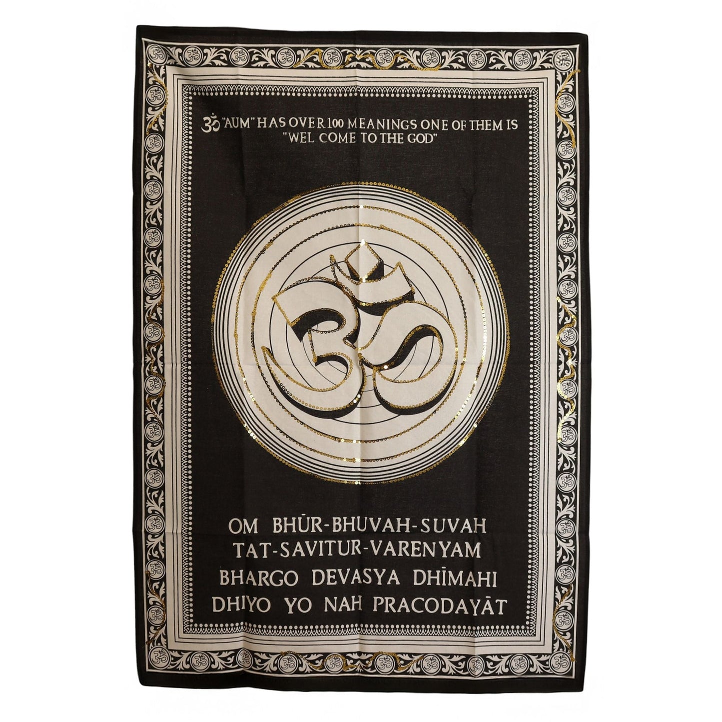 Cotton Wall Art (70x110cm) - Om - Welcome to the God - Luna Panther