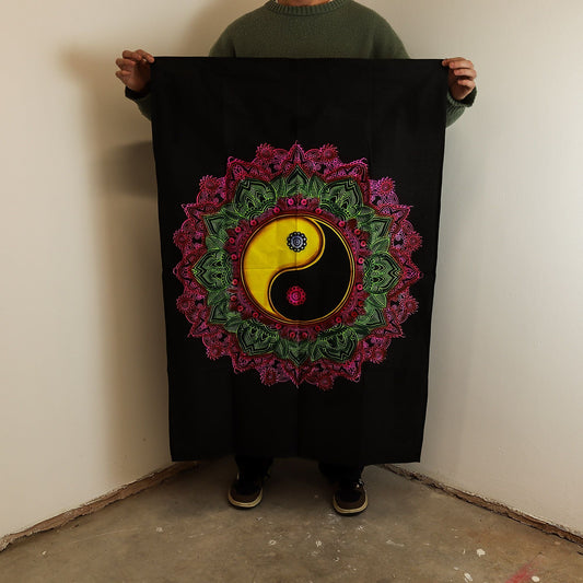Cotton Wall Art (70x110cm) - Yin & Yang Mandala - Luna Panther alternate view