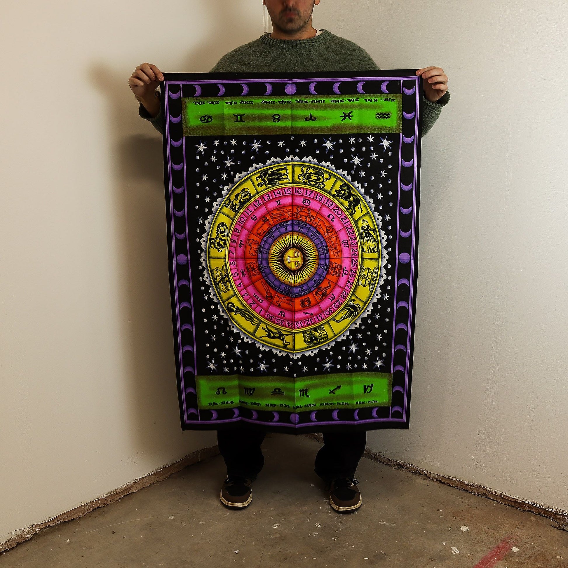 Cotton Wall Art (70x110cm) - Zodiac Colourful - Luna Panther