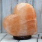 Polished Crafted Salt Lamp Heart featuring natural patterning and unique variations - Luna Panther