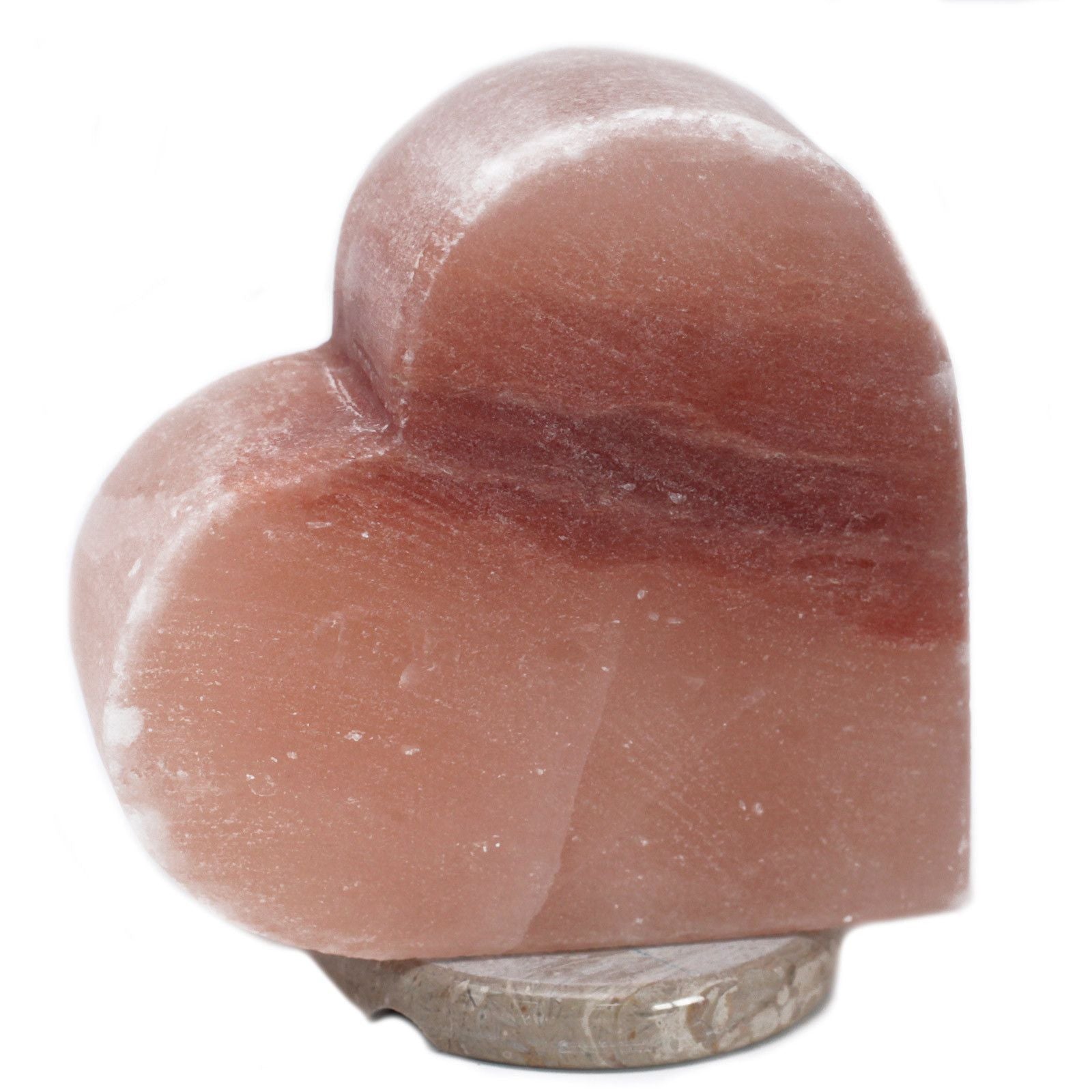 Polished Crafted Salt lamp - Heart featuring natural patterning and unique variations - Luna Panther