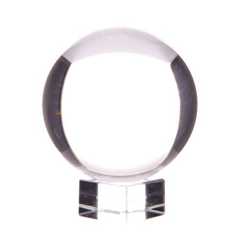 Polished Crystal Ball on Stand 100mm featuring natural patterning and unique variations - Luna Panther