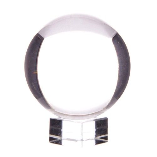 Polished Crystal Ball on Stand 110mm featuring natural patterning and unique variations - Luna Panther
