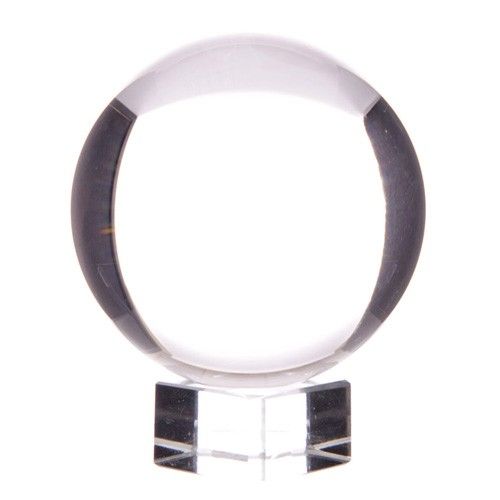 Polished Crystal Ball on Stand 130mm featuring natural patterning and unique variations - Luna Panther