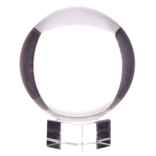 Polished Crystal Ball on Stand 150mm featuring natural patterning and unique variations - Luna Panther