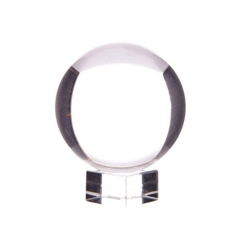 Polished Crystal Ball on Stand 40mm featuring natural patterning and unique variations - Luna Panther