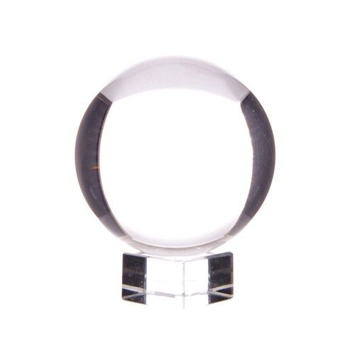 Polished Crystal Ball on Stand 50mm featuring natural patterning and unique variations - Luna Panther