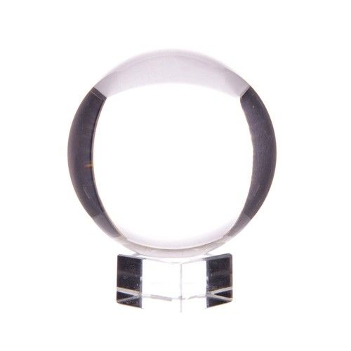 Polished Crystal Ball on Stand 60mm featuring natural patterning and unique variations - Luna Panther
