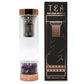 Crystal Glass Tea Infuser Bottle - Rose Gold - Amethyst - Luna Panther
