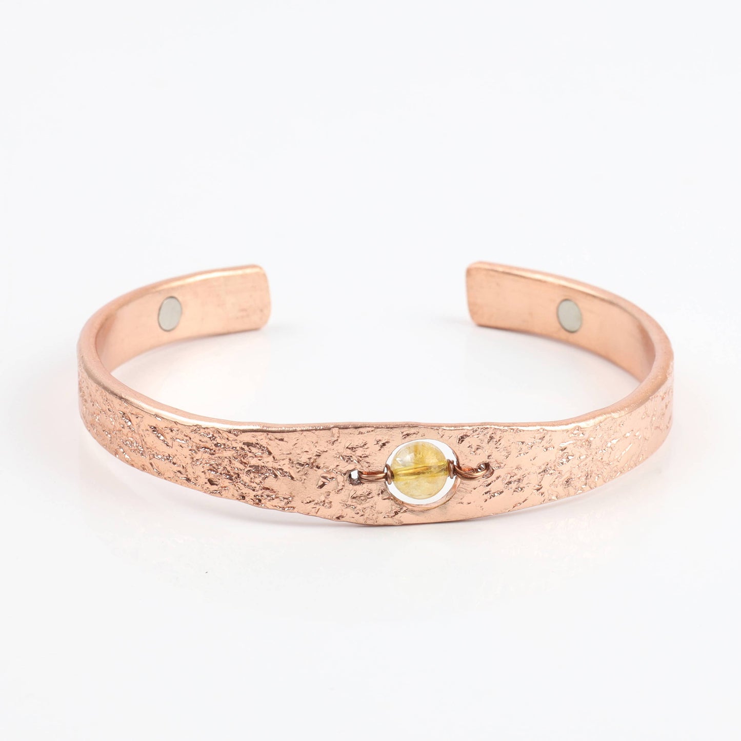 Copper Bracelet with Natural Citrine Crystal