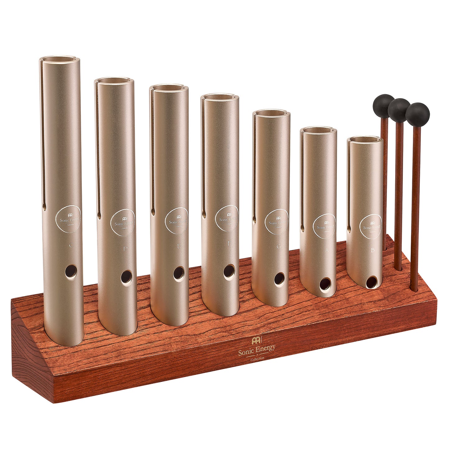 MEINL Sonic Energy 7-piece Wah-Wah Tube Chakra Set, 432 Hz, Champagne gold at Luna Panther