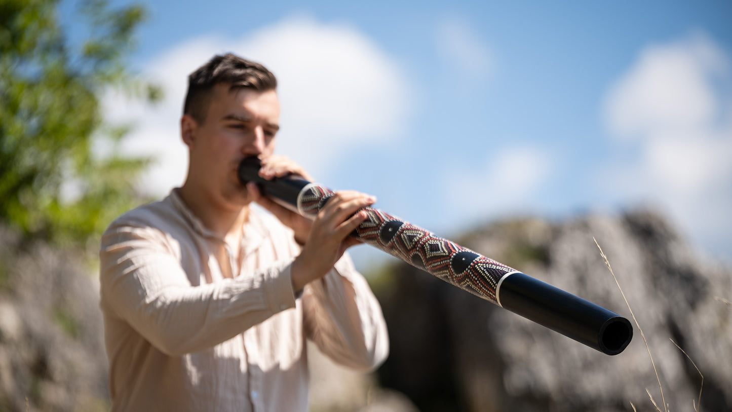 MEINL Sonic Energy Bamboo Didgeridoo - Dot-Painted/Black detail view 4 at Luna Panther