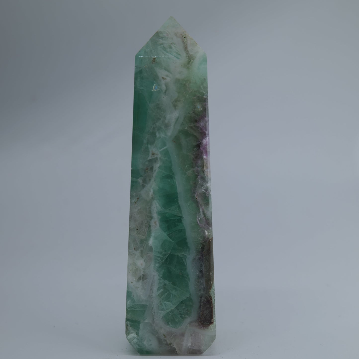 Flourite Tower 235g natural crystal tower side