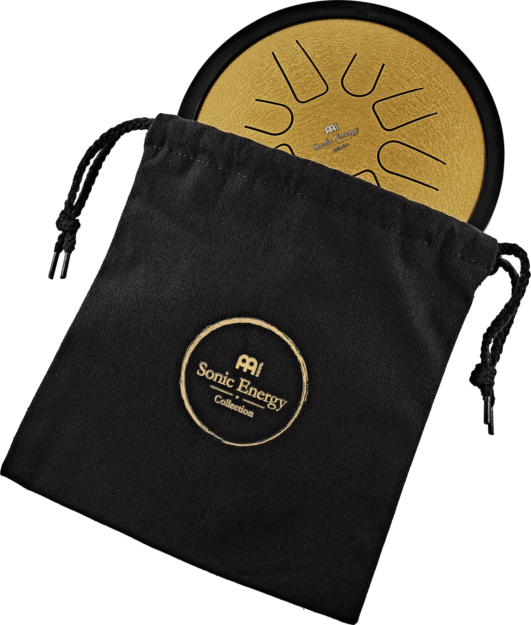 MEINL Sonic Energy Small Steel Tongue Drum 7" - C Minor/8 Notes/440 Hz - Gold detail view 11 at Luna Panther
