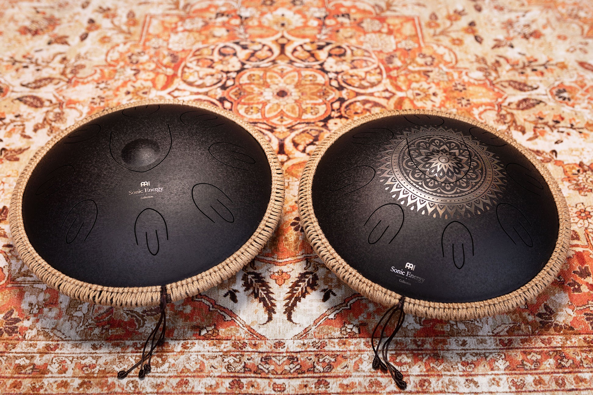 MEINL Sonic Energy Octave Steel Tongue Drum 16" - D Kurd/9 Notes/44 Hz - Black detail view 7 at Luna Panther