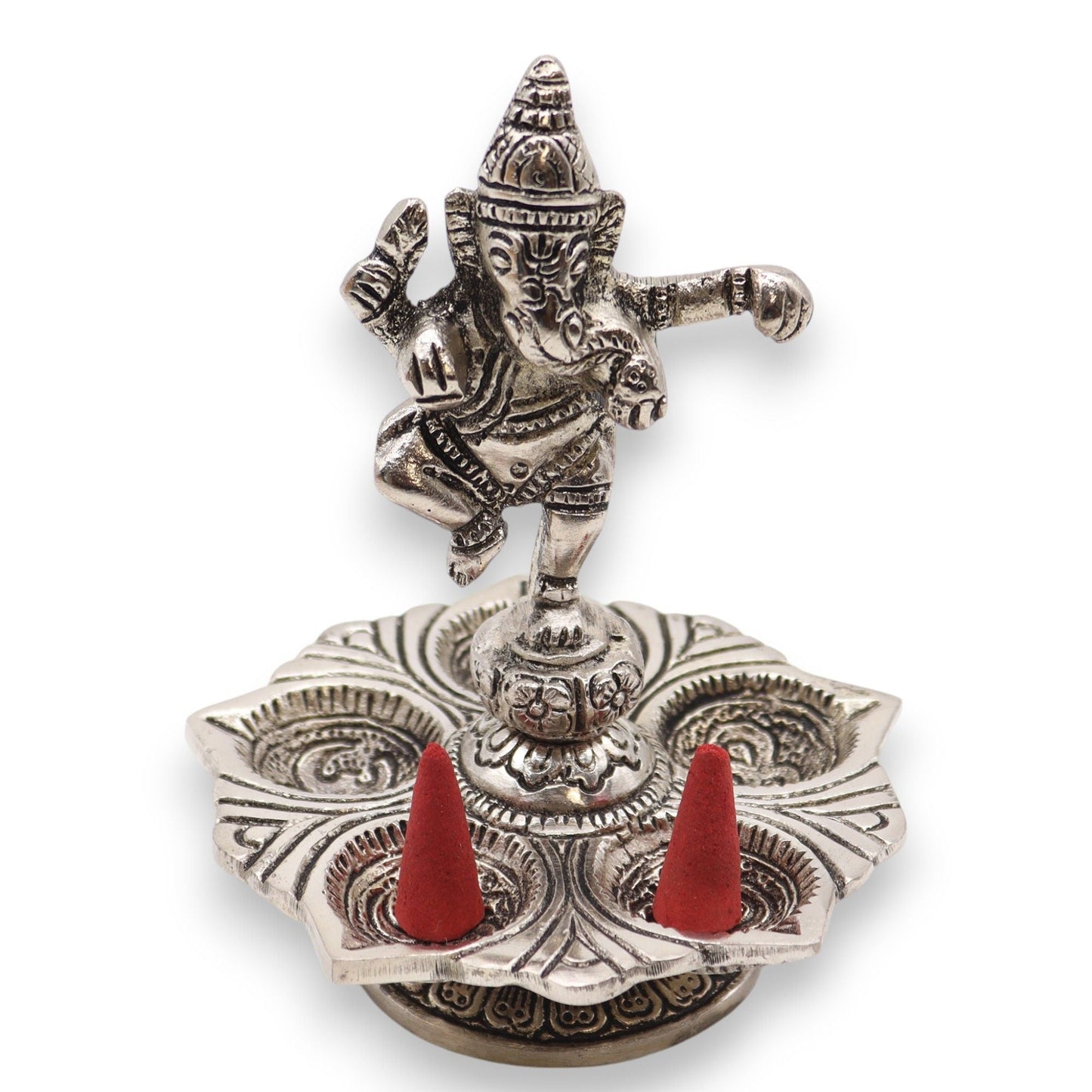 Polished Dancing Ganesha Incense Holder featuring natural patterning and unique variations - Luna Panther