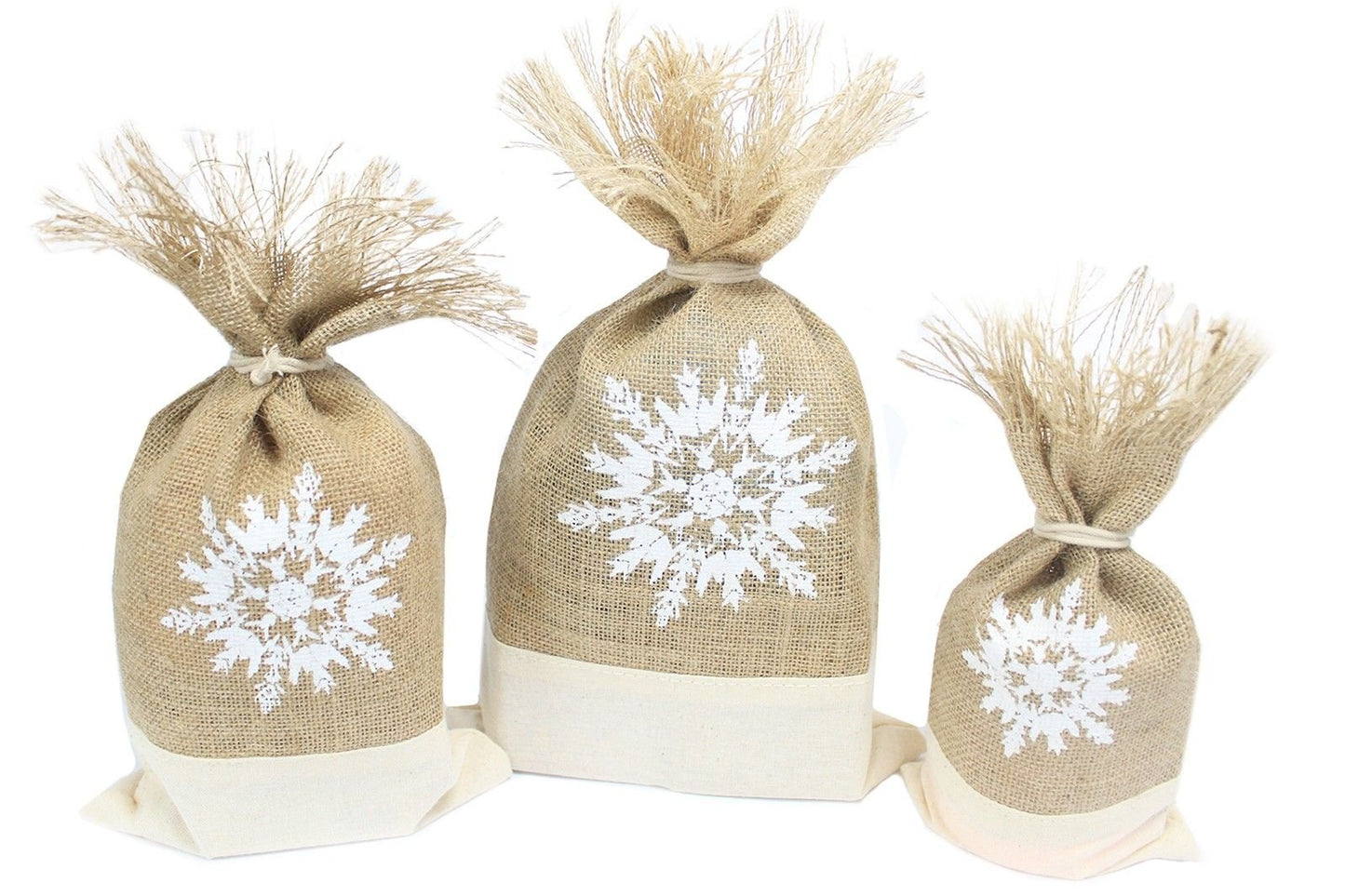 Danish Pouch Set of 3 - White & Snowflake - Luna Panther