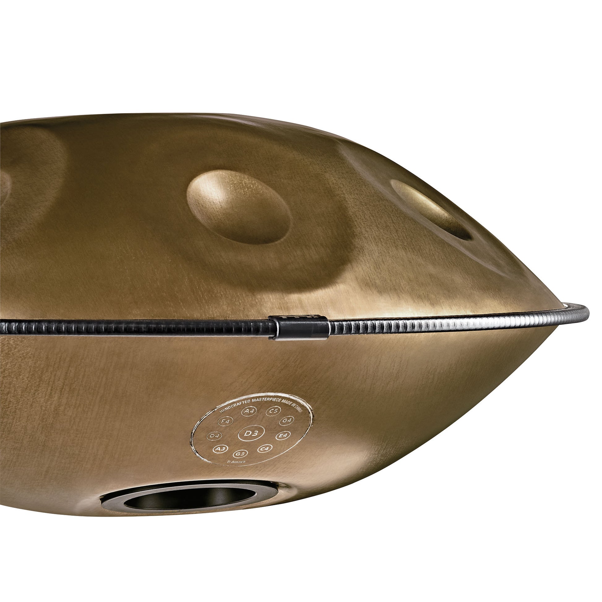 MEINL Sonic Energy Sensory Handpan Stainless Steel D Amara 10 Notes 440 Hz - Vintage Gold detail view 9 at Luna Panther