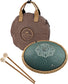 MEINL Sonic Energy Octave Steel Tongue Drum 16" - F Major/9 Notes/432 Hz - Dark Green, Engraved detail view 7 at Luna Panther