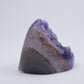 Profile of compact deep purple Uruguay amethyst druzy point with chunky crystals