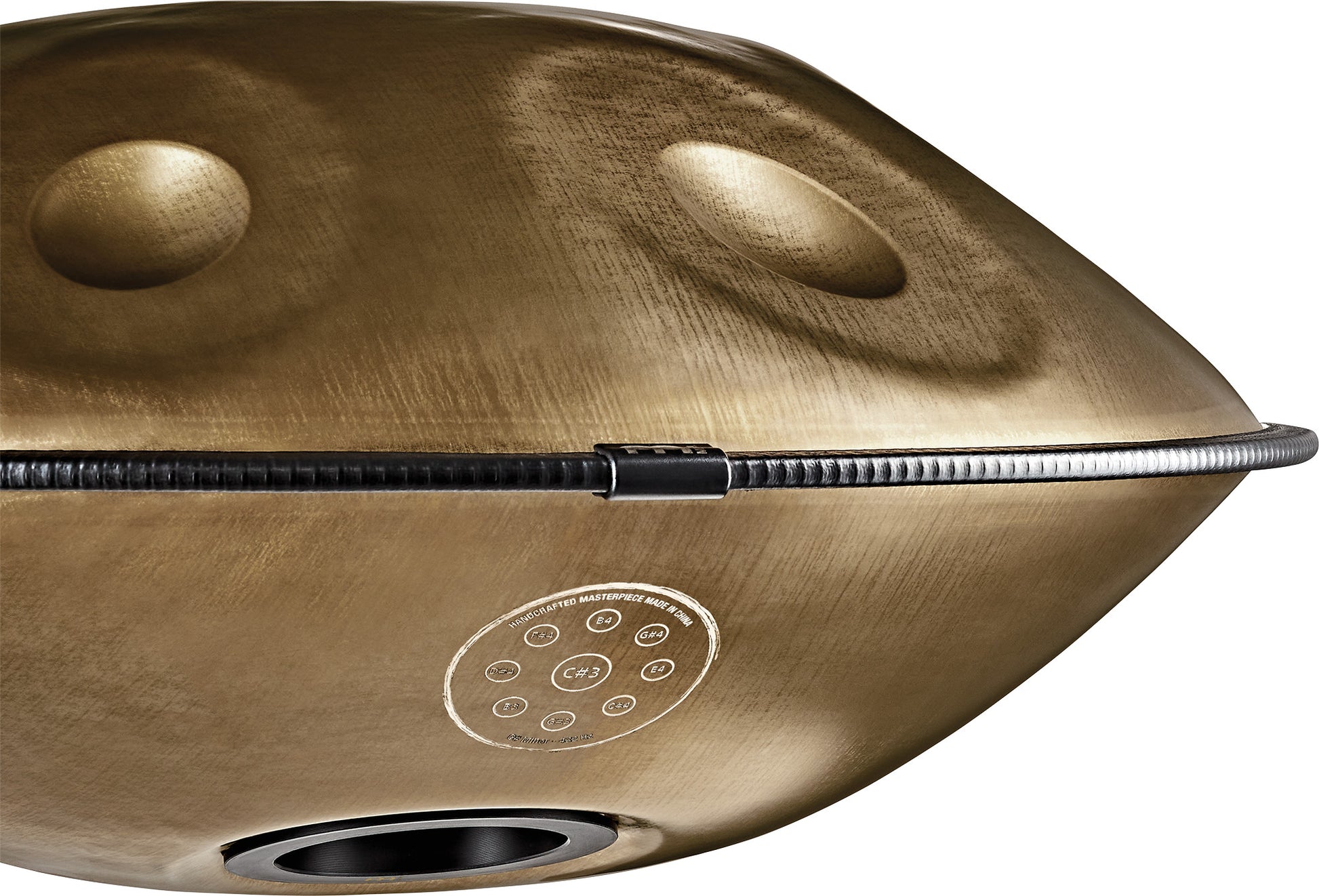 MEINL Sonic Energy Sensory Handpan Stainless Steel C# Minor 9 Notes 432 Hz - Vintage Gold detail view 19 at Luna Panther
