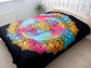 Double Cotton Bedspread + Wall Hanging - Black Hamsa - Luna Panther