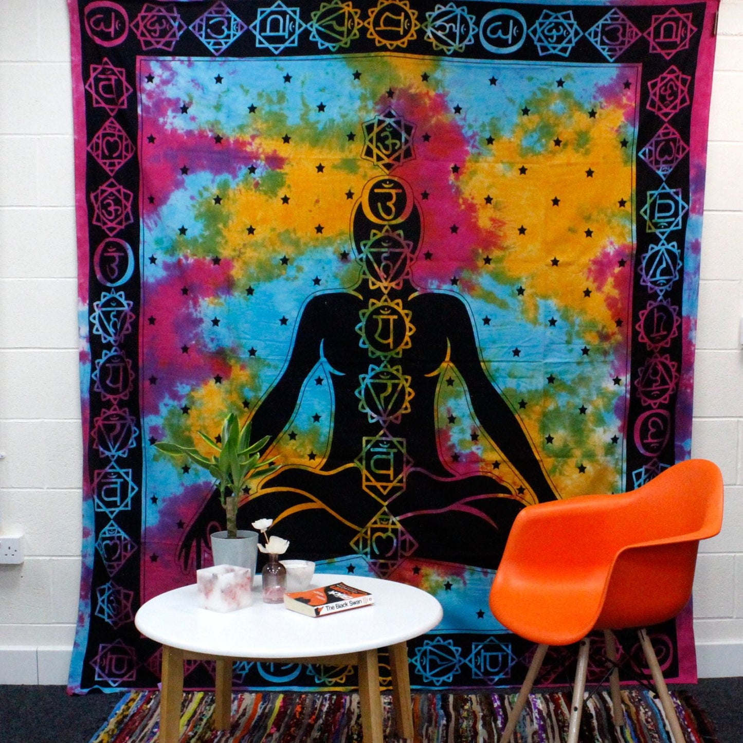 Double Cotton Bedspread + Wall Hanging - Chakra Buddha - Luna Panther