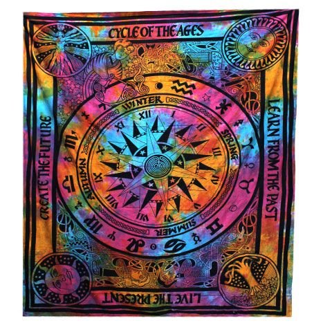 Double Cotton Bedspread + Wall Hanging - Circle of Ages - Luna Panther