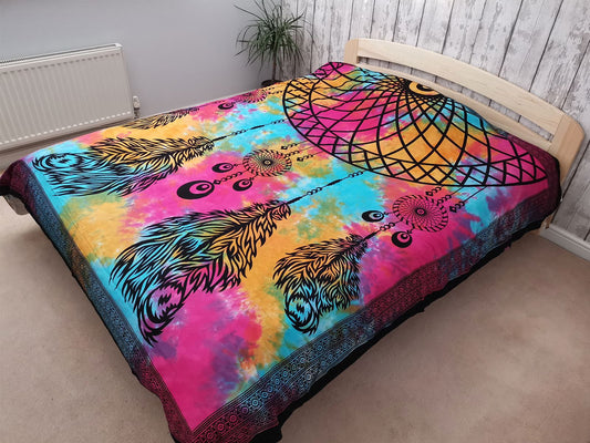 Double Cotton Bedspread + Wall Hanging - Dreamcatcher - Luna Panther alternate view