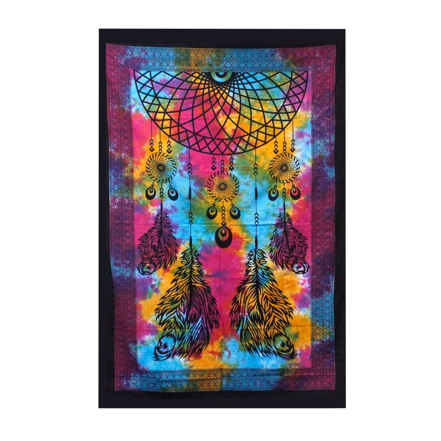 Double Cotton Bedspread + Wall Hanging - Dreamcatcher - Luna Panther