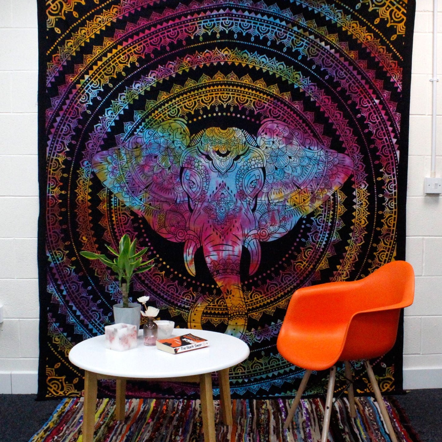 Double Cotton Bedspread + Wall Hanging - Elephant Head - Luna Panther