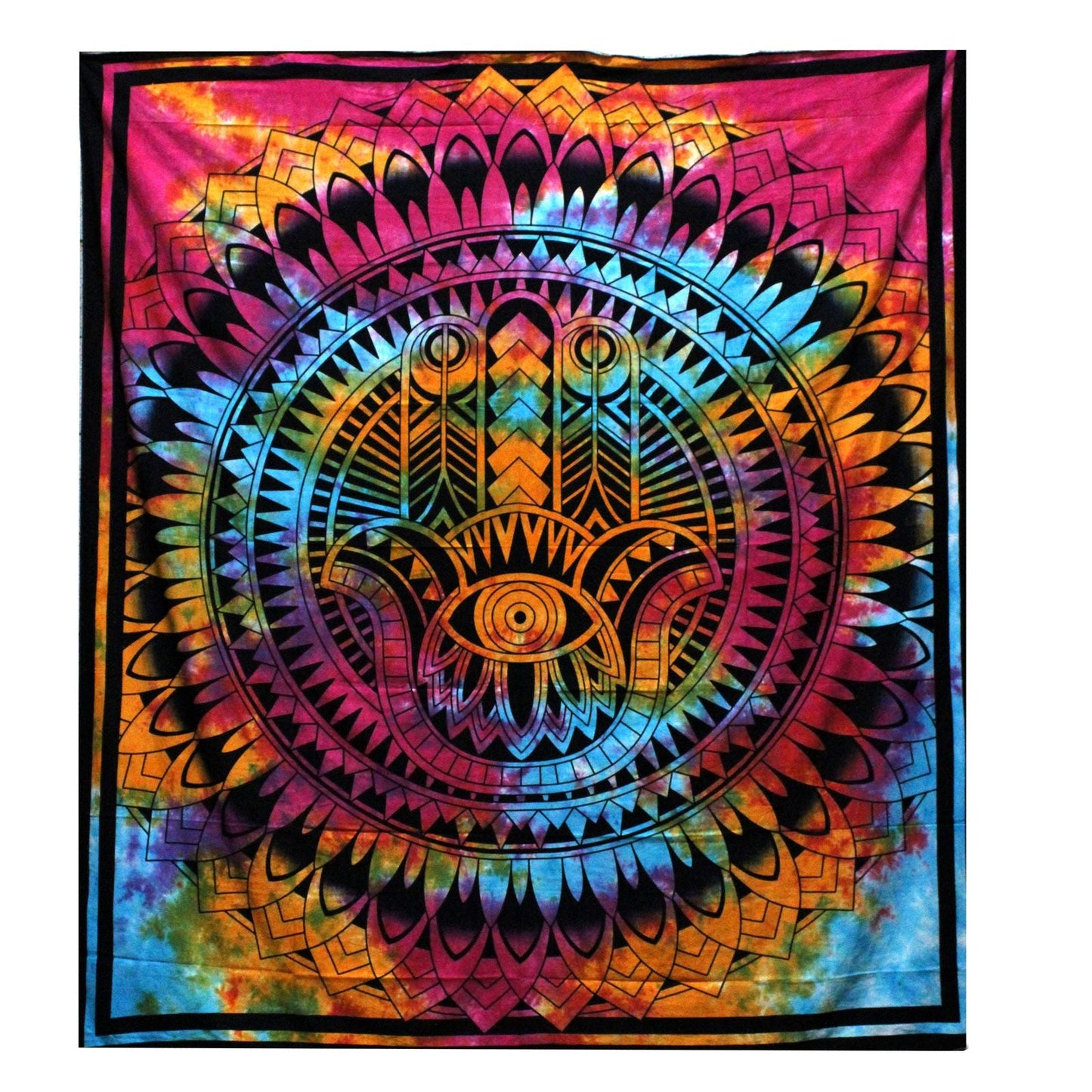 Double Cotton Bedspread + Wall Hanging - Hamsa - Luna Panther
