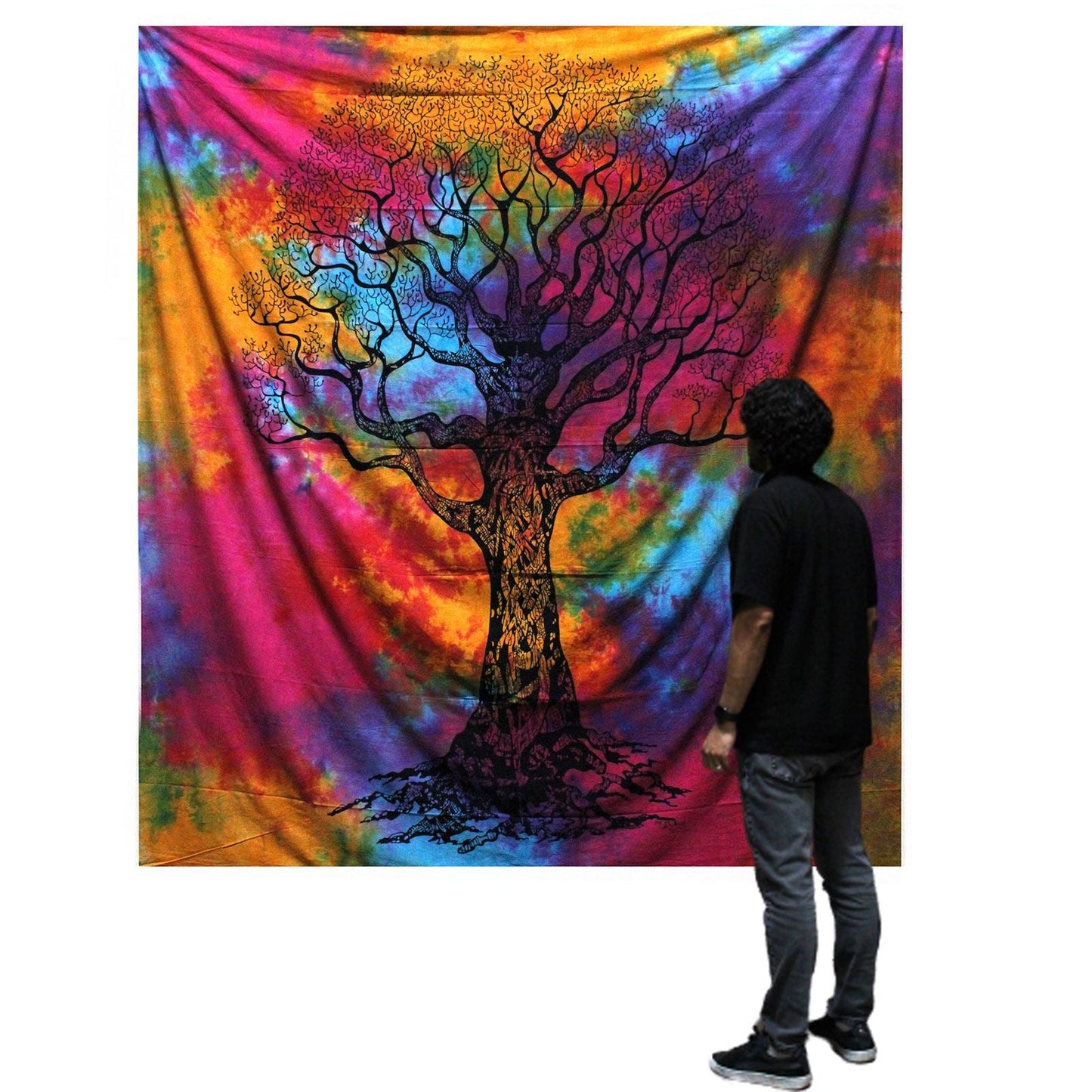 Double Cotton Bedspread + Wall Hanging - Winter Tree - Luna Panther