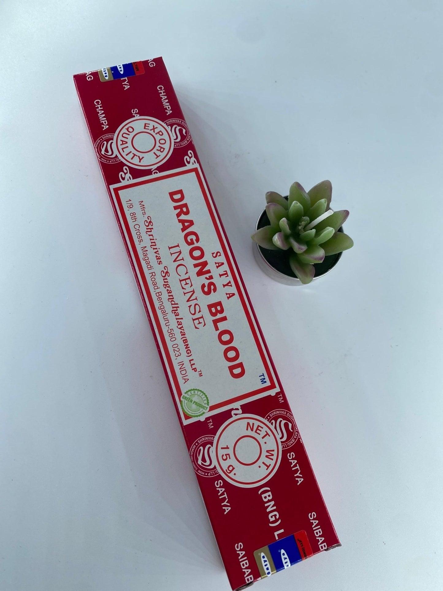 Polished Dragon's Blood Incense - Satya featuring natural patterning and unique variations - Luna Panther