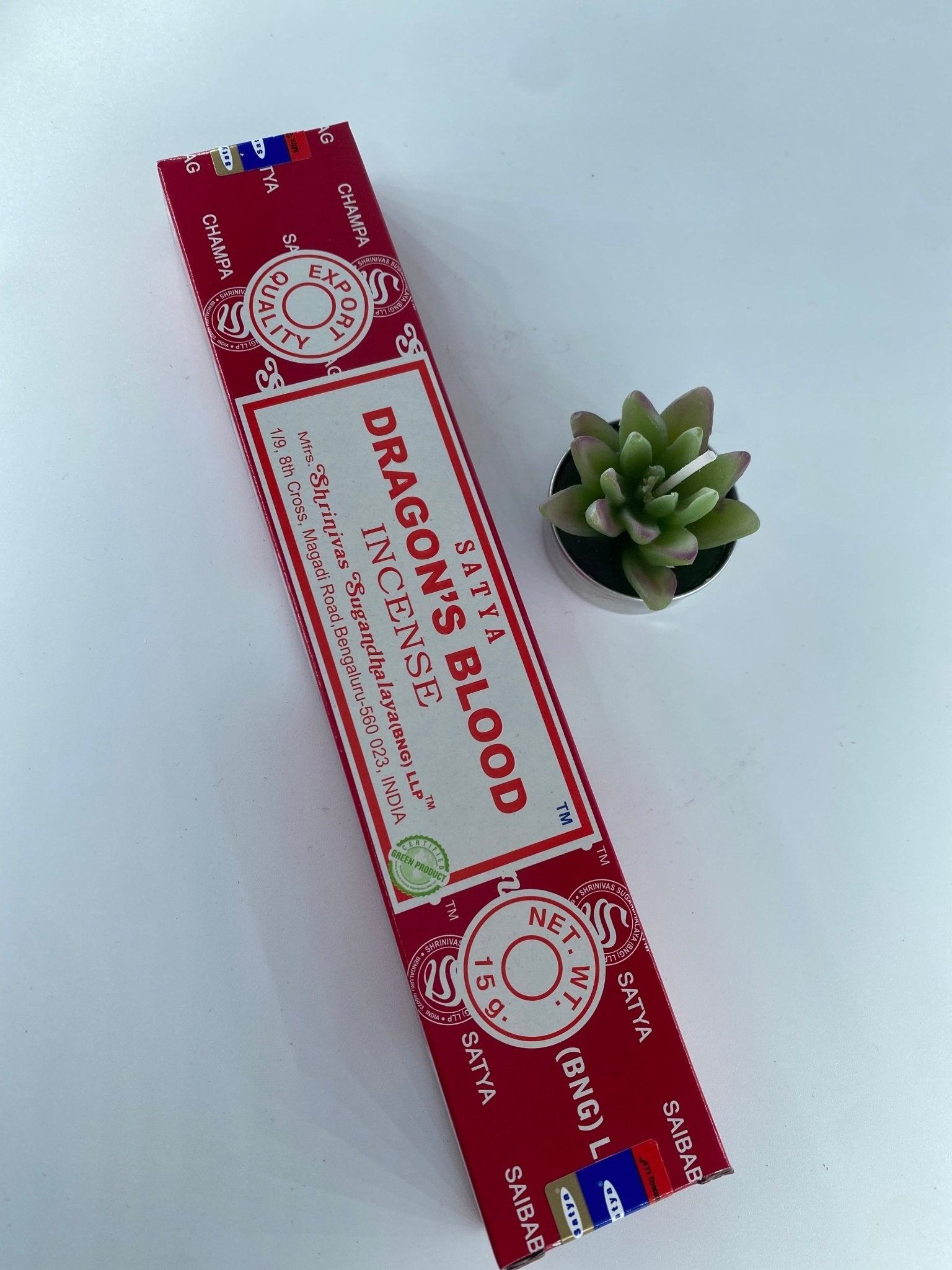 Polished Dragon's Blood Incense - Satya featuring natural patterning and unique variations - Luna Panther