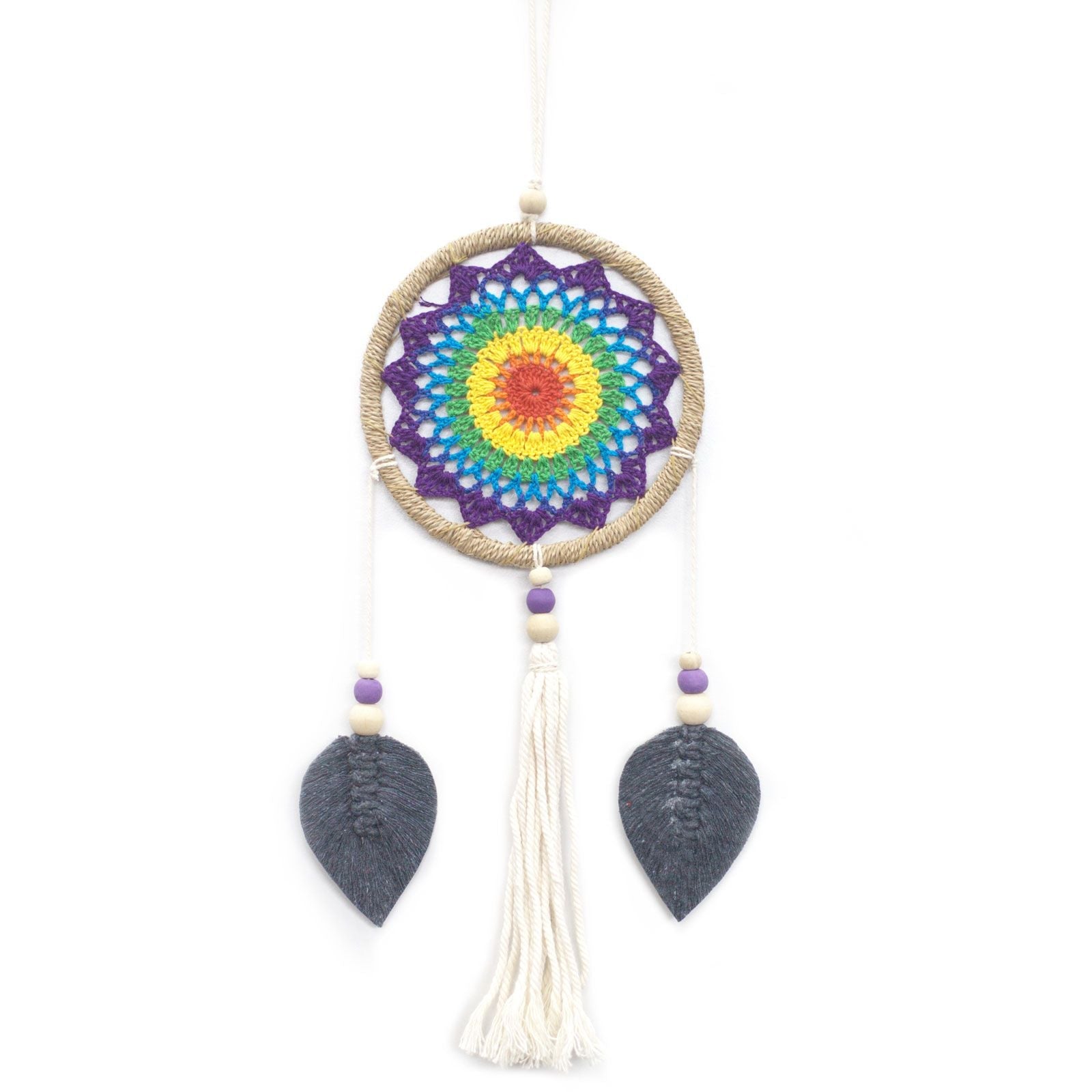 Polished Dream Catcher - Medium Rainbow Elemental Spirits featuring natural patterning and unique variations - Luna Panther
