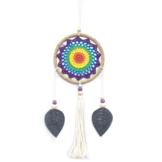 Polished Dream Catcher - Medium Rainbow Elemental Spirits featuring natural patterning and unique variations - Luna Panther