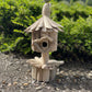 Driftwood Birdbox - On Stand - Luna Panther