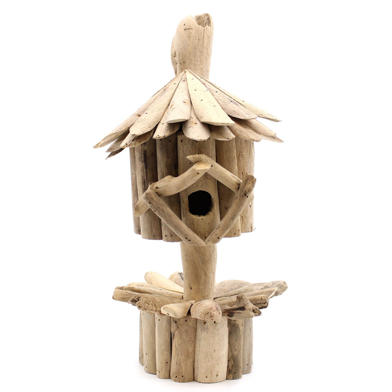 Driftwood Birdbox - On Stand - Luna Panther