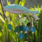 Driftwood Wind Chime - Aqua Fish Carving and Copis Drop - Luna Panther
