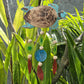 Driftwood Wind Chime - Aqua Turtle Carving and Copis Drop - Luna Panther