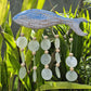 Driftwood Wind Chime - Bluewash Fish Carving and Natural Copis Drop - Luna Panther